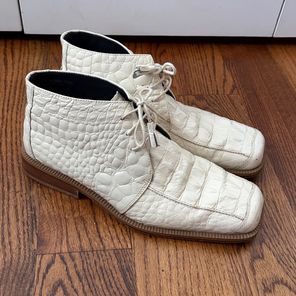 GIORGIO BRUTINI Private Collection White Loafers 9.5M Genuine Leather